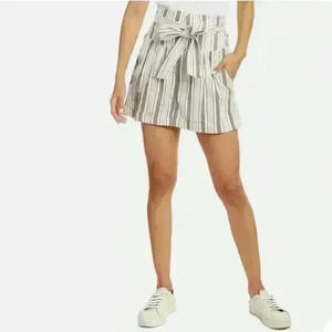 LA VIE REBECCA TAYLOR Stripe Tie Waist Cotton Shorts SZ S